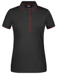 James&Nicholson Ladies´ Polo Stripe Black/Silver (Solid) M (JN727), JN727 – Black/Red