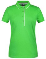James&Nicholson Polo Stripe aus Piqué-Baumwolle für Damen, Black/Orange XS, JN727 – Frog/White