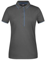 James&Nicholson Polo Stripe aus Piqué-Baumwolle für Damen, Black/Orange XS, JN727 – Graphite (Solid)/Aqua