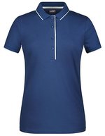James&Nicholson Polo Stripe aus Piqué-Baumwolle für Damen, Black/Orange XS, JN727 – Navy/White
