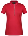 James&Nicholson Ladies´ Polo Stripe Black/Silver (Solid) M (JN727), JN727 – Red/White