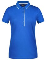 James&Nicholson Polo Stripe aus Piqué-Baumwolle für Damen, Black/Orange XS, JN727 – Royal/White