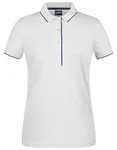 James&Nicholson Ladies´ Polo Stripe Black/Silver (Solid) M (JN727), JN727 – White/Navy