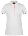 James&Nicholson Ladies´ Polo Stripe Black/Silver (Solid) M (JN727), JN727 – White/Red