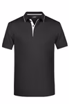 James&Nicholson Polo con Strisce a Contrasto da Uomo, Black/Orange S, JN728 – immagine 3