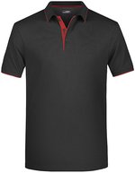 James&Nicholson Polo mit Kontraststreifen für Herren, Black/Orange S, JN728 – Nero/Rosso