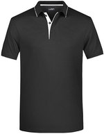 James&Nicholson Polo mit Kontraststreifen für Herren, Black/Orange S, JN728 – Nero/Argento (Unito)