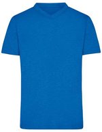 James&Nicholson Slub T-Shirt mit V-Ausschnitt für Herren, Bright Blue S, JN750 – Bild 1