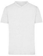 James&Nicholson Slub T-Shirt mit V-Ausschnitt für Herren, Bright Blue S, JN750 – White