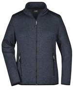James&Nicholson Strickfleece-Jacke mit Stehkragen für Damen, Dark Grey Melange/Silver (Solid) S, JN761 – Bild 2