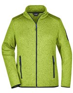 James&Nicholson Strickfleece-Jacke mit Stehkragen für Damen, Dark Grey Melange/Silver (Solid) S, JN761 – Kiwi Melange/Royal