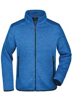 James&Nicholson Strickfleece-Jacke mit Stehkragen und Taschen, Dark Grey Melange/Silver (Solid) S, JN762 – Bild 3