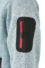 James&Nicholson Strickfleece-Jacke mit Stehkragen und Taschen, Dark Grey Melange/Silver (Solid) S, JN762 – Bild 6