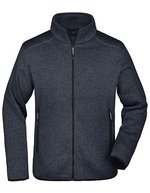 James&Nicholson Strickfleece-Jacke mit Stehkragen und Taschen, Dark Grey Melange/Silver (Solid) S, JN762 – Bild 2