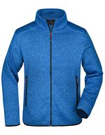 James&Nicholson Strickfleece-Jacke mit Stehkragen und Taschen, Dark Grey Melange/Silver (Solid) S, JN762 – Reale Melange/Rosso