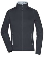 James&Nicholson Stretchfleece Jacke mit Reißverschluss für Damen, Black/Silver (Solid) S, JN763 – Bild 2