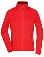James&Nicholson Stretchfleece Jacke mit Reißverschluss für Damen, Black/Silver (Solid) S, JN763 – Light Red/Chili