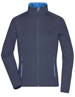 James&Nicholson Stretchfleece Jacke mit Reißverschluss für Damen, Black/Silver (Solid) S, JN763 – Navy/Cobalt