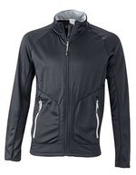 James&Nicholson Stretchfleece Jacke mit Daumenschlaufen für Herren, Black/Silver (Solid) S, JN764 – Bild 2