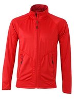 James&Nicholson Stretchfleece Jacke mit Daumenschlaufen für Herren, Black/Silver (Solid) S, JN764 – Light Red/Chili
