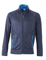 James&Nicholson Stretchfleece Jacke mit Daumenschlaufen für Herren, Black/Silver (Solid) S, JN764 – Navy/Cobalt