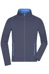 James&Nicholson Stretchfleece Jacke mit Daumenschlaufen für Herren, Navy/Cobalt XL, JN764 – Bild 3