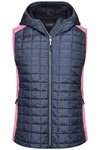 James&Nicholson Gilet hybride tricoté avec capuche pour femme, Grey Melange/Anthracite Melange S, JN767 – image 3