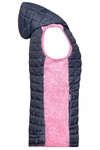 James&Nicholson Gilet hybride tricoté avec capuche pour femme, Grey Melange/Anthracite Melange S, JN767 – image 5