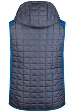 James&Nicholson Strick-Hybridweste mit gesteppter Kapuze, Grey Melange/Anthracite Melange S, JN768 – Bild 4
