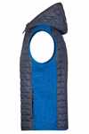 James&Nicholson Strick-Hybridweste mit gesteppter Kapuze, Grey Melange/Anthracite Melange M, JN768 – Bild 5
