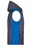 James&Nicholson Strick-Hybridweste mit gesteppter Kapuze, Grey Melange/Anthracite Melange M, JN768 – Bild 6