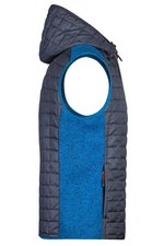James&Nicholson Strick-Hybridweste mit gesteppter Kapuze, Grey Melange/Anthracite Melange S, JN768 – Bild 6