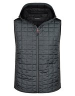 James&Nicholson Strick-Hybridweste mit gesteppter Kapuze, Grey Melange/Anthracite Melange S, JN768 – Bild 2