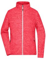 James&Nicholson Fleecejacke mit Stehkragen für Damen, Berry Melange/Silver (Solid) S, JN769 – Coral Melange/White