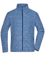 James&Nicholson Fleecejacke Slim-Fit Melangeoptik für Herren, Blue Melange/Navy S, JN770 – Bild 2