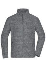 James&Nicholson Fleecejacke Slim-Fit Melangeoptik für Herren, Blue Melange/Navy S, JN770 – Bild 3
