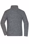James&Nicholson Fleecejacke Slim-Fit Melangeoptik für Herren, Blue Melange/Navy S, JN770 – Bild 4