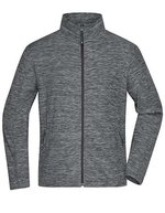 James&Nicholson Fleecejacke Slim-Fit Melangeoptik für Herren, Blue Melange/Navy S, JN770 – Grey Melange/Anthracite