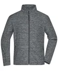 James&Nicholson Fleecejacke Slim-Fit Melangeoptik für Herren, Grey Melange/Anthracite 3XL, JN770 – Bild 2