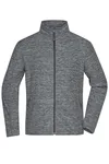 James&Nicholson Fleecejacke Slim-Fit Melangeoptik für Herren, Grey Melange/Anthracite 3XL, JN770 – Bild 3
