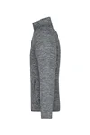 James&Nicholson Fleecejacke Slim-Fit Melangeoptik für Herren, Grey Melange/Anthracite 3XL, JN770 – Bild 5