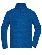 James&Nicholson Fleecejacke Slim-Fit Melangeoptik für Herren, Blue Melange/Navy S, JN770 – Royal Melange/Blue