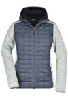 James&Nicholson Hybridjacke mit Karo-Look für Damen, Royal Melange/Anthracite Melange XL, JN771 – Bild 2