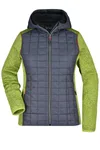 James&Nicholson Hybridjacke mit Karo-Look für Damen, Royal Melange/Anthracite Melange XL, JN771 – Bild 3