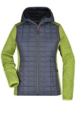 James&Nicholson Hybridjacke mit Karo-Look für Damen, Grey Melange/Anthracite Melange S, JN771 – Bild 3