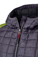 James&Nicholson Hybridjacke mit Karo-Look für Damen, Grey Melange/Anthracite Melange S, JN771 – Bild 8