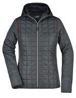 James&Nicholson Hybridjacke mit Karo-Look für Damen, Grey Melange/Anthracite Melange S, JN771 – Bild 2