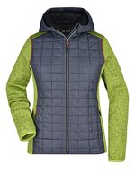 James&Nicholson Hybridjacke mit Karo-Look für Damen, Grey Melange/Anthracite Melange S, JN771 – Kiwi Melange/Antracite Melange