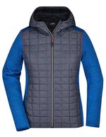 James&Nicholson Hybridjacke mit Karo-Look für Damen, Grey Melange/Anthracite Melange S, JN771 – Reale Melange/Antracite Melange