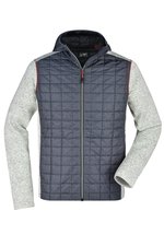 James&Nicholson Hybridjacke mit Melange-Optik für Herren, Grey Melange/Anthracite Melange S, JN772 – Bild 1